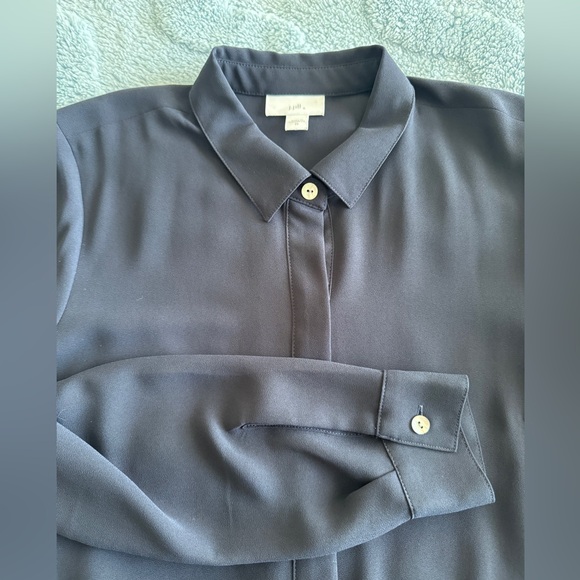J.Jill Navy Button-Up Shirt Blouse Women’s Size XS - Picture 12 of 12